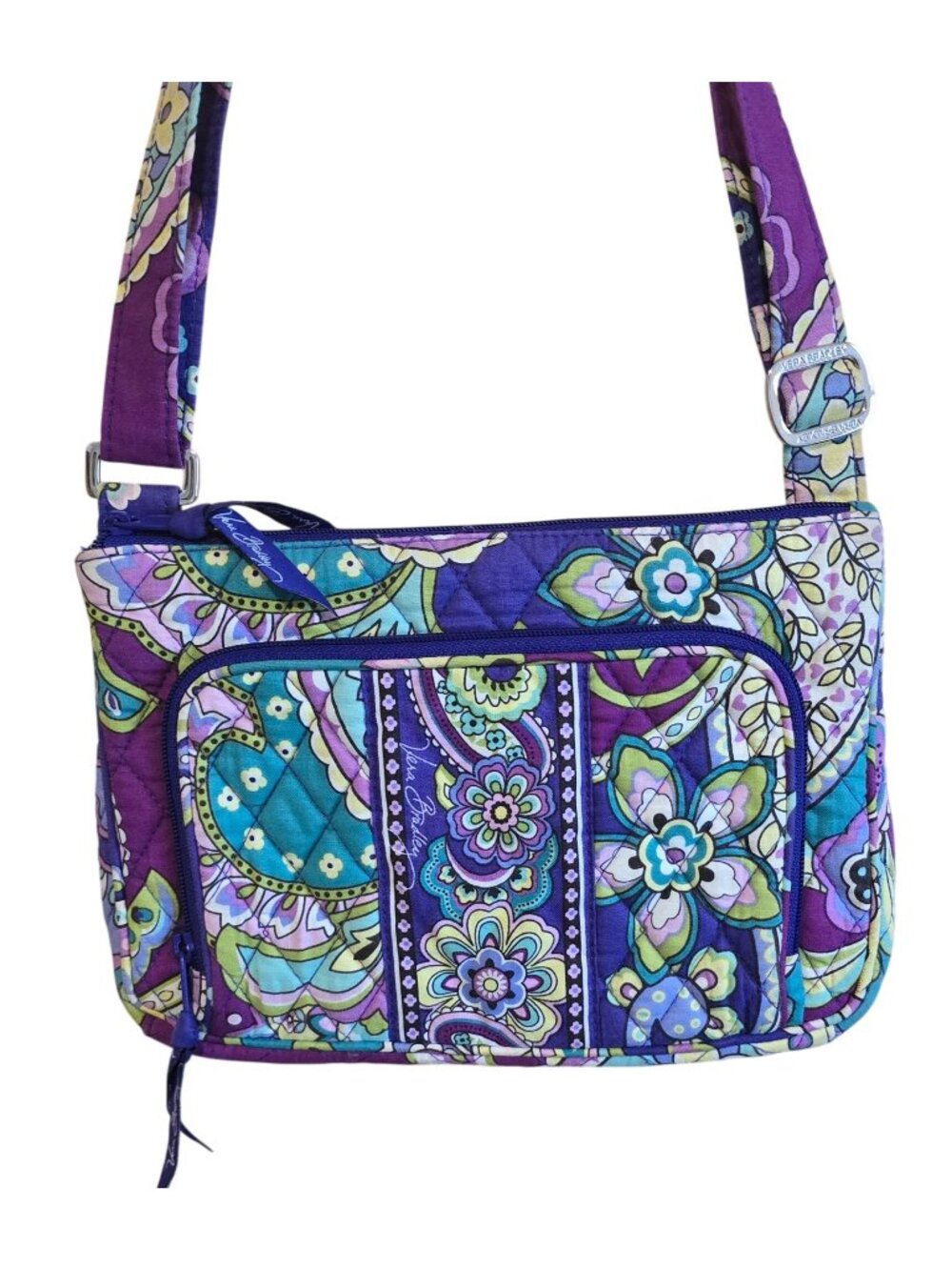Vera Bradley Crossbody Bag With Adjustable Strap Colorful Floral Cotton Style